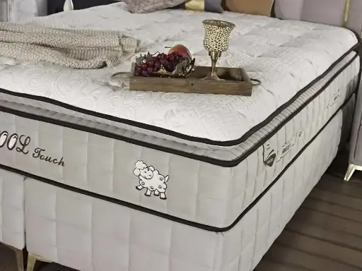 Matelas Wool Touch laine naturel 37 cm ressort ensaché